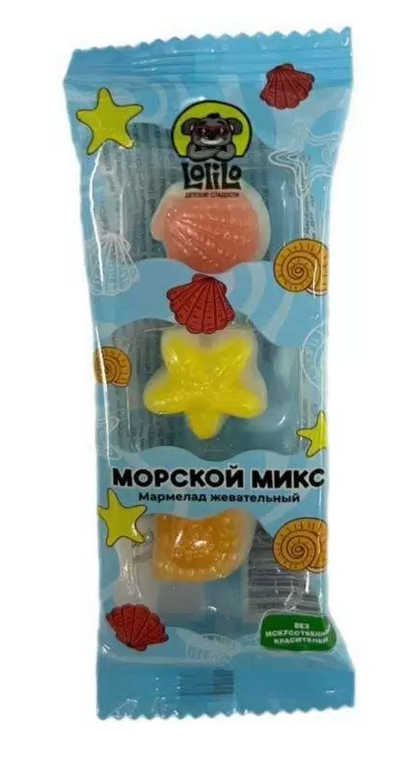 Мармелад жевательный LOLILO 8гр Морской микс 1/30шт