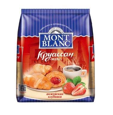 Круассаны MONT BLANC 200гр Анжуйская клубника 1/8шт Смак