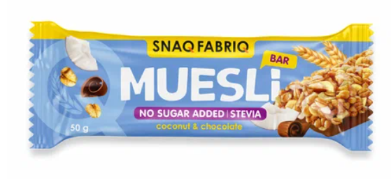 Батончик SNAQ FABRIQ 50гр Мюсли кокос 1/25шт