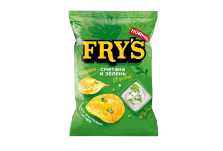 Чипсы FRYS 130гр Сметана с зеленью 1/15шт