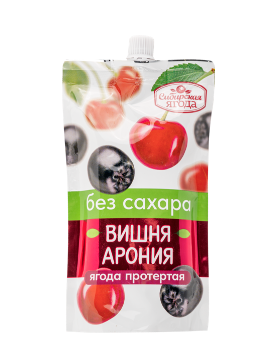 Ягода протертая СИБИРСКАЯ 250гр Вишня/арония без сахара д/п 1/15шт