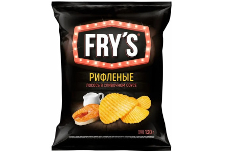 Чипсы FRYS 130гр Лосось в сливочном соусе рифленые 1/15шт