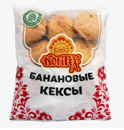 Кексы КОНТЕХ 400гр Банановые 1/10шт