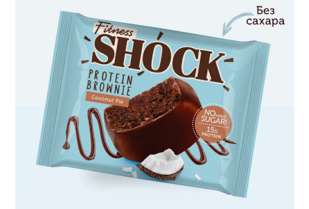 Бисквит FITNES SHOCK 50гр Брауни кокосовый пирог 1/10шт