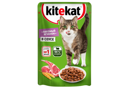 Корм д/кошек KITEKAT 85гр Пауч ягненок в соусе 1/28шт №10200470