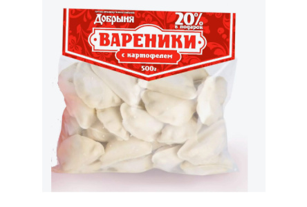 Вареники ДОБРЫНЯ 500гр С картофелем 1/12шт
