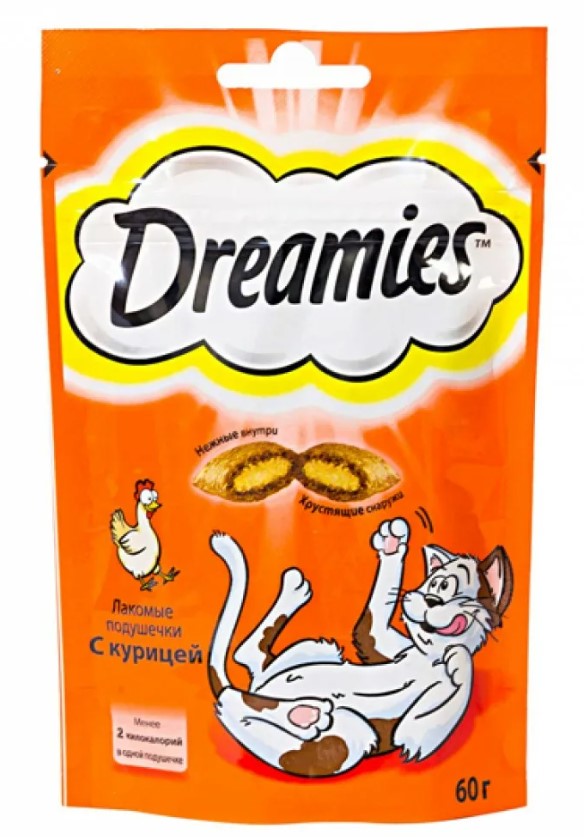 Корм д/кошек DREAMIES 60гр с курицей 1/6шт №10166253
