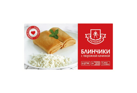 Блинчики РАТИМИР 420гр С творогом 1/46шт