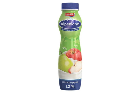 Напиток йогуртный ALPENlAND 290гр 1,2% Персик/маракуйя 1/6шт Продукт без заменителя молочного жира