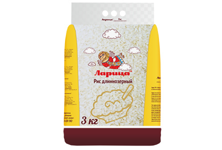 Крупа ЛАРИЦА 3кг Рис длиннозерный ГОСТ 1/4шт