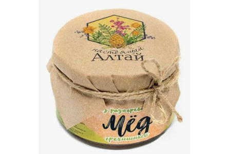 Мёд натуральный НАСТОЯЩИЙ АЛТАЙ 300гр Гречишный с/б 1/12шт