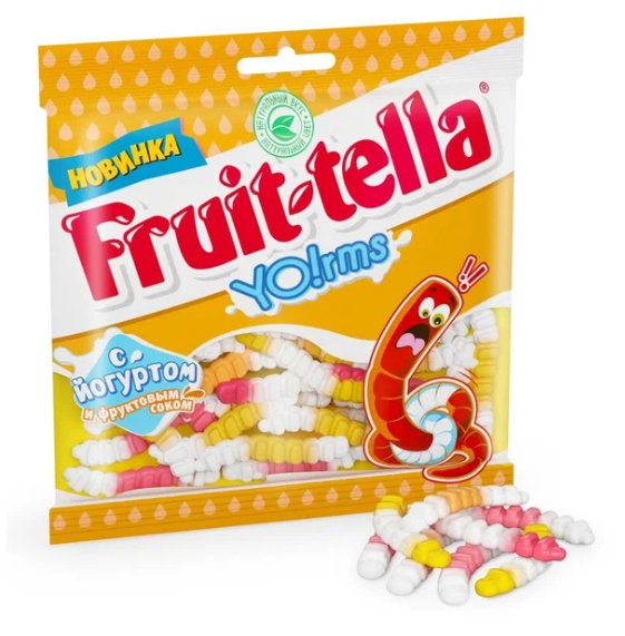Мармелад жевательный FRUITTELLA 138гр Йогуртовые червячки 1/15шт