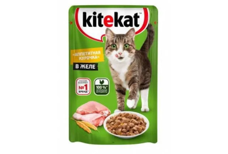 Корм д/кошек KITEKAT 85гр Пауч курица в желе 1/28шт №10227027
