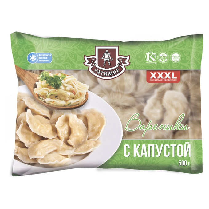 Вареники РАТИМИР 500гр С капустой 1/36шт