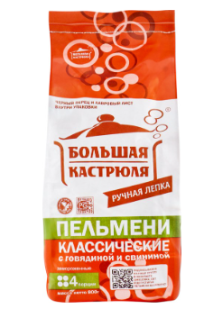 Пельмени БОЛЬШАЯ КАСТРЮЛЯ 400гр Классические говядина/свинина 1/12шт