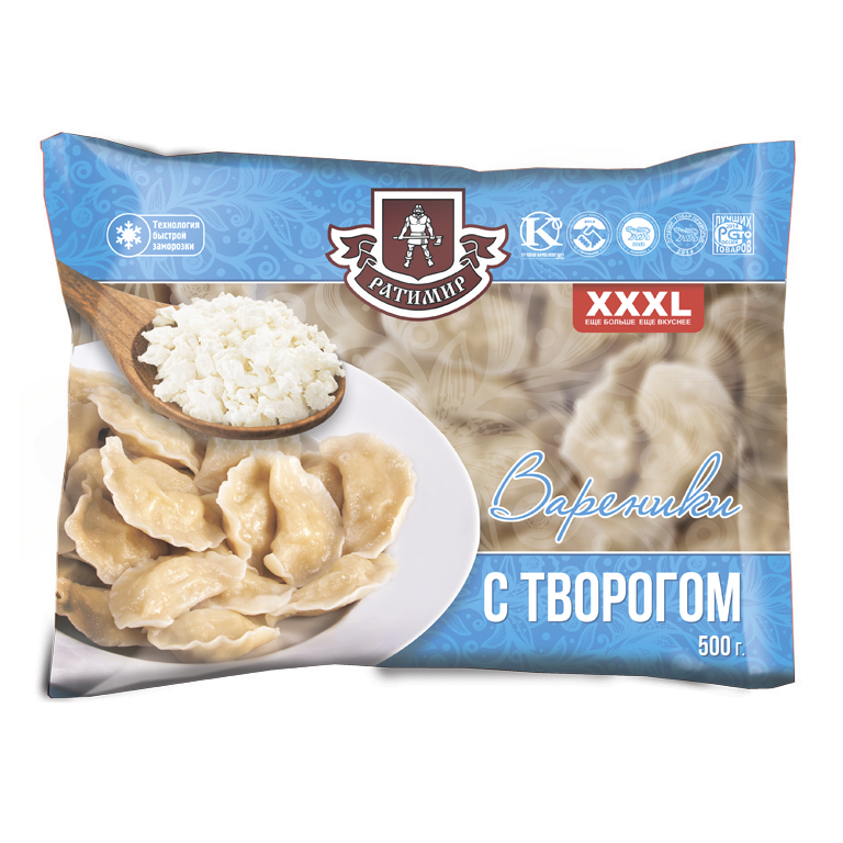 Вареники РАТИМИР 500гр С творогом 1/36шт