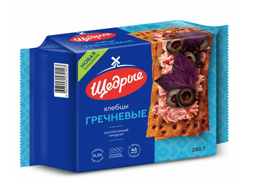 Хлебцы ЩЕДРЫЕ 100гр Гречневые 1/24шт