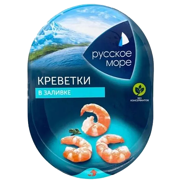Мясо креветки РУССКОЕ МОРЕ 180гр в заливке 1/6шт