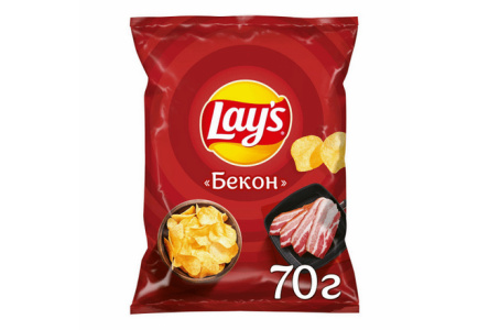 Чипсы LAYS 70гр Бекон 1/25шт