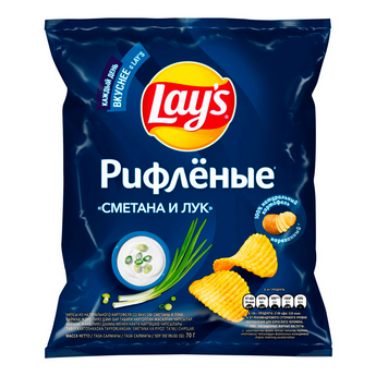 Чипсы LAYS 70гр Сметана лук 1/25шт