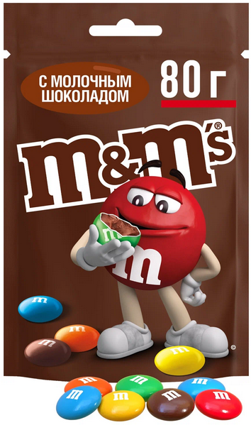 Драже М&Мs 80гр Шоколад 1/28шт
