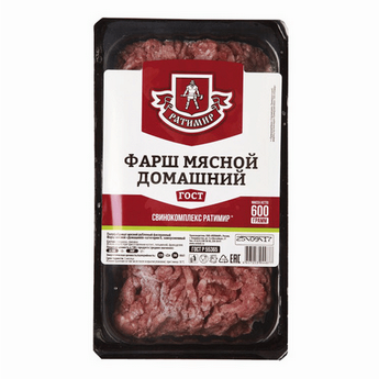 Фарш РАТИМИР 600гр Мясной домашний ГОСТ 1/1шт