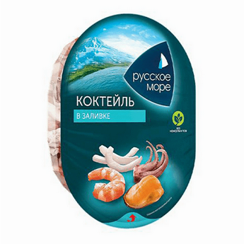 Коктейль из морепродуктов РУССКОЕ МОРЕ 180гр В заливке классик 1/6шт
