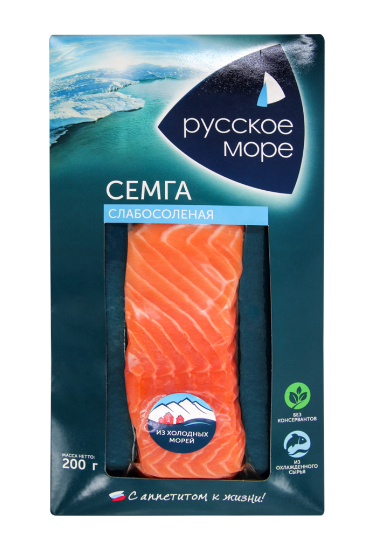 Рыба с/с Семга Русское Море 200гр Филе-кусок в/у 1/6шт Россия