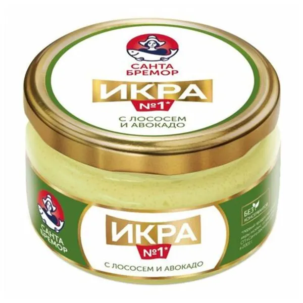 Икра мойвы САНТА БРЕМОР 180гр Деликатесная авокадо/лосось ст/б 1/6шт