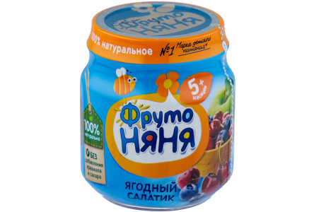 ДП Пюре ФРУТОНЯНЯ 100/112гр Ягодный салатик с 5 мес с/б 1/12шт