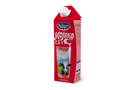 Молоко ФЕРМЕРСКОЕ ПОДВОРЬЕ 1л 2,5% тда 1/12шт Продукт без заменителя молочного жира