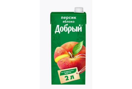 Сок/Нектар ДОБРЫЙ 2л Яблоко/Персик 1/6шт