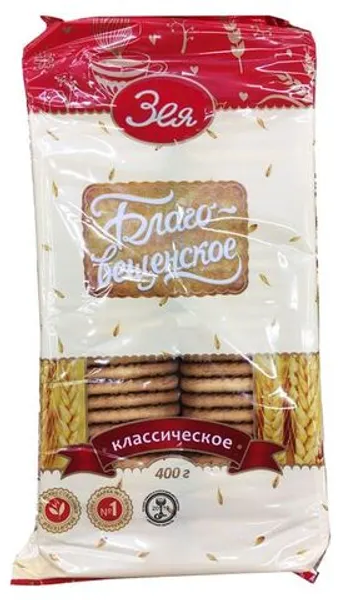 Печенье БЛАГОВЕЩЕНСКОЕ 400гр 1/12шт Зея БКФ