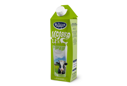 Молоко ФЕРМЕРСКОЕ ПОДВОРЬЕ 1л 3,2% тда 1/12шт Продукт без заменителя молочного жира