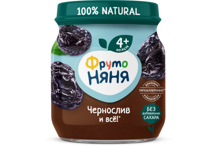 ДП Пюре ФРУТОНЯНЯ 100/110гр Чернослив с/б 1/12шт