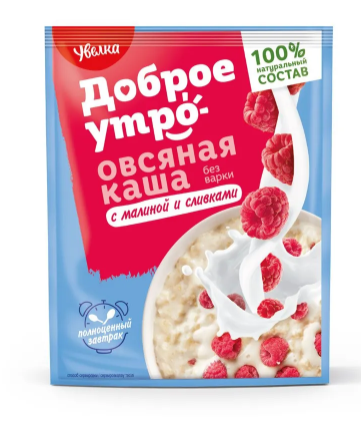 Каша овсяная УВЕЛКА 40гр Малина/сливки 1/20шт