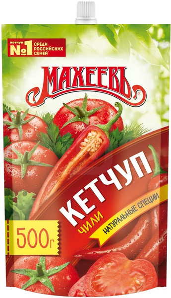 Кетчуп МАХЕЕВЪ 500гр Чили дой-пак 1/10шт