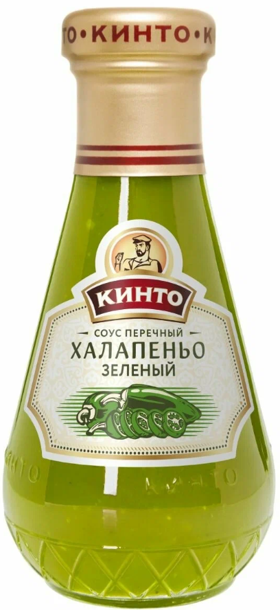 Соус КИНТО 190гр Перечный халапеньо зелёный ст/б 1/6шт