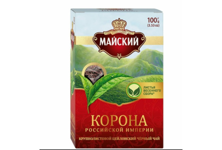 Чай черный МАЙСКИЙ 100гр Корона Российской Империи крупнолистовой 1/16шт К