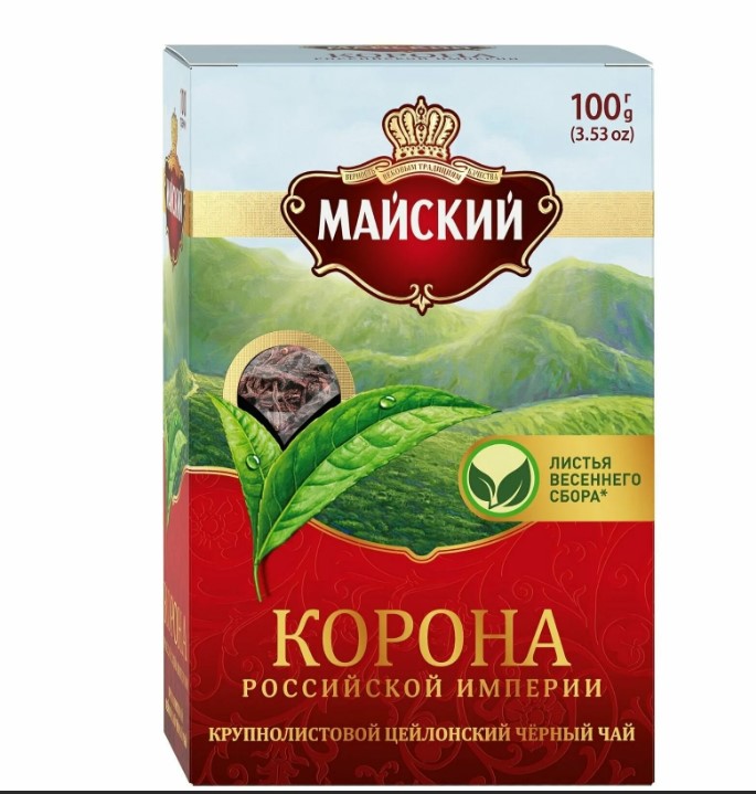 Чай черный МАЙСКИЙ 100гр Корона Российской Империи крупнолистовой 1/16шт К