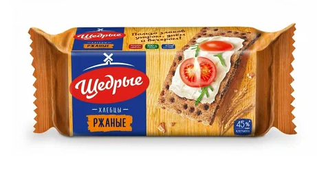 Хлебцы ЩЕДРЫЕ 100гр Ржаные 1/24шт
