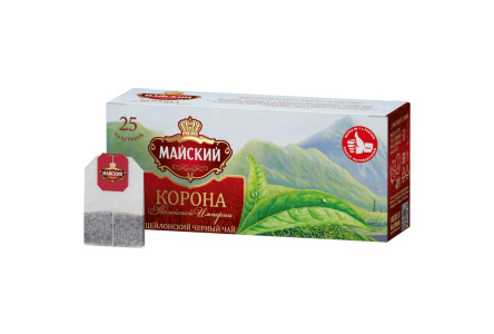 Чай черный в пакетиках МАЙСКИЙ 25*2гр Корона Российcкой Империи байховый 1/18шт К