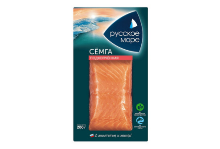 Рыба х/к Семга Русское Море 200гр Филе-кусок в/у 1/6шт Россия