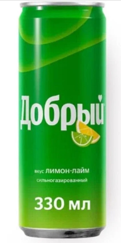 Напиток газ ДОБРЫЙ 0,33л Лимон/лайм ж/б 1/12шт