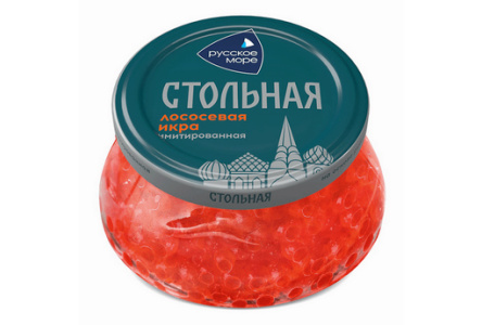 Икра РУССКОЕ МОРЕ 230гр Лососевая стольная ст/б 1/6шт