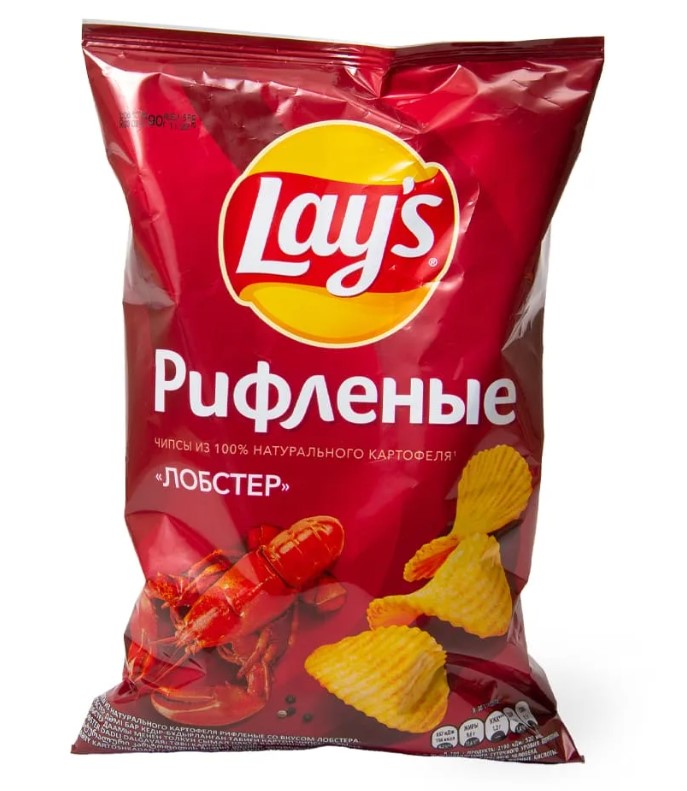 Чипсы LAYS 140гр Лобстер рифленые 1/19шт