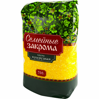 Крупа СЕМЕЙНЫЕ ЗАКРОМА 700гр Кукурузная м/у 1/12шт