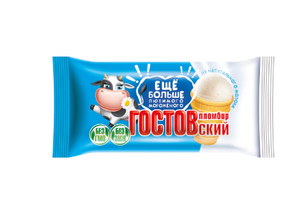Мороженое ГОСТОВский 75/90гр Пломбир ванильный ваф/ст 1/42шт БЗМЖ